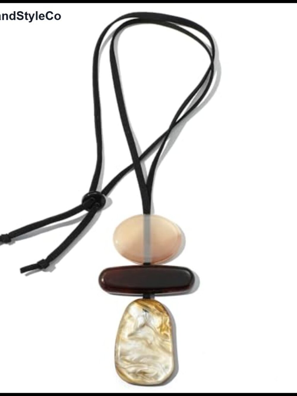Bohemian Resin Pendant Necklace Layered Abstract Statement Boho